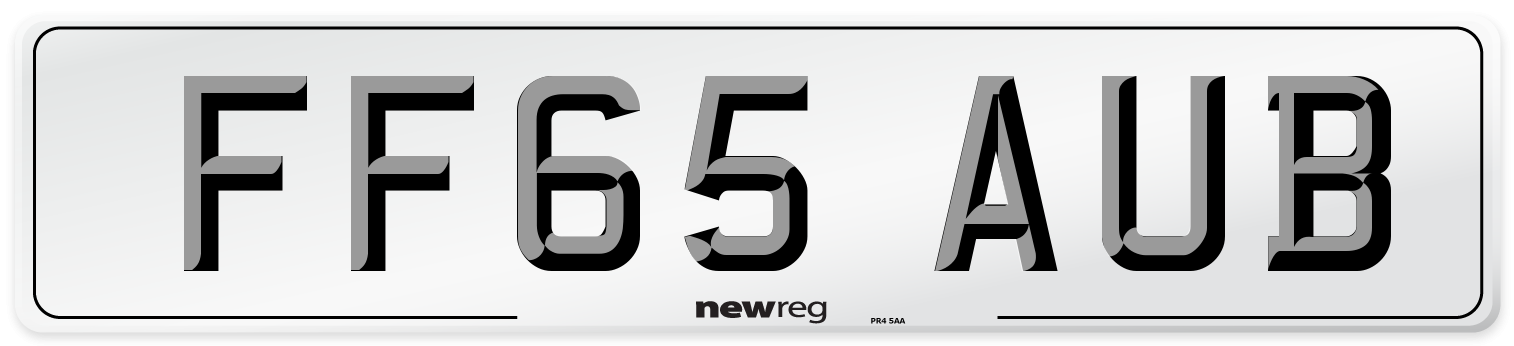 FF65 AUB Number Plate from New Reg
